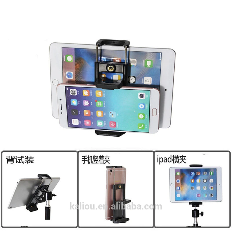Manufacturer Selfie Camera Universal Tripod Holder Grip Mobile Phone Clip for Ipad Tablet