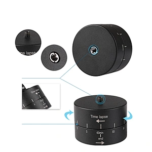 Kaliou 360 degree Rotating Automatic Timer Tripod Head Photography Delay Tilt Head Go pro 60min Time Lapse for Tripod Head
