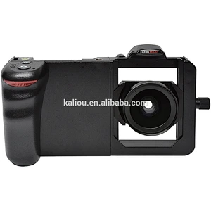 Kaliou Smart Phone Grip Stabilizer Cage with Wide Angle Macro Lens for iPhone Samsung HTC Universal Adjustable Camera Housing