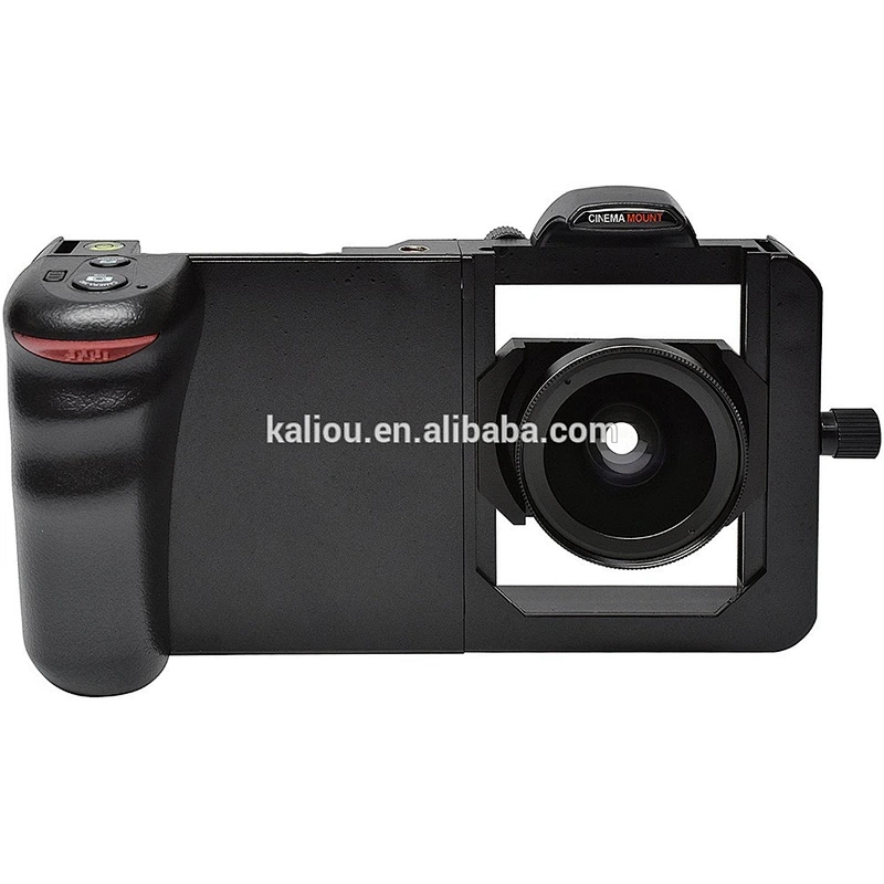 Kaliou Smart Phone Grip Stabilizer Cage with Wide Angle Macro Lens for iPhone Samsung HTC Universal Adjustable Camera Housing