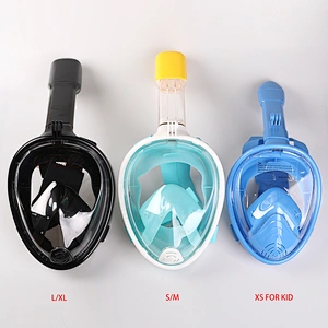 2018 Underwater Diving Mask Snorkel Set Swimming Training Scuba full face snorkeling mask Anti Fog For ** black/blue/red/gree