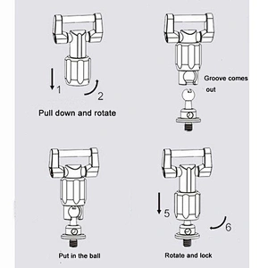 Kaliou Stainless Steel Ball Head Connection Screw Lock for Carry Speed Shoulder Strap F2 Mounting Plate