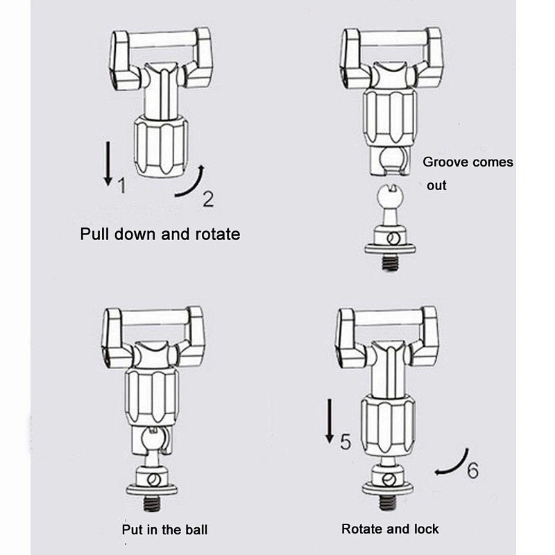 Kaliou Stainless Steel Ball Head Connection Screw Lock for Carry Speed Shoulder Strap F2 Mounting Plate