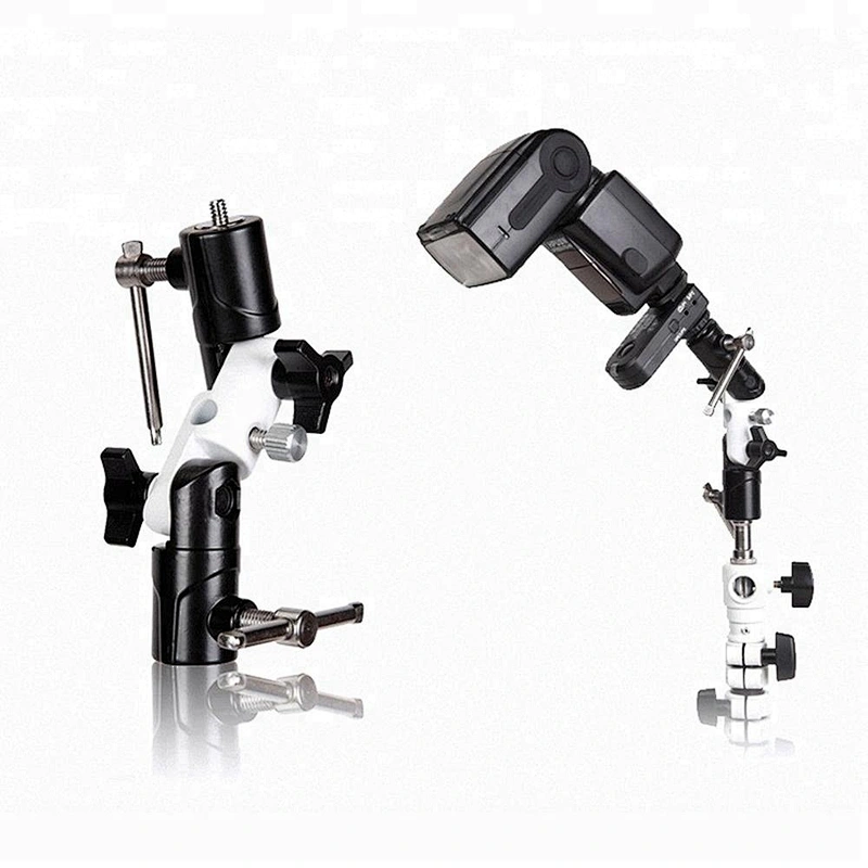 Adjustable 3-section U-shape Type Swivel Flash Bracket for Mount Umbrella Holder/Ball head/Trigger/Light Stand Adapter