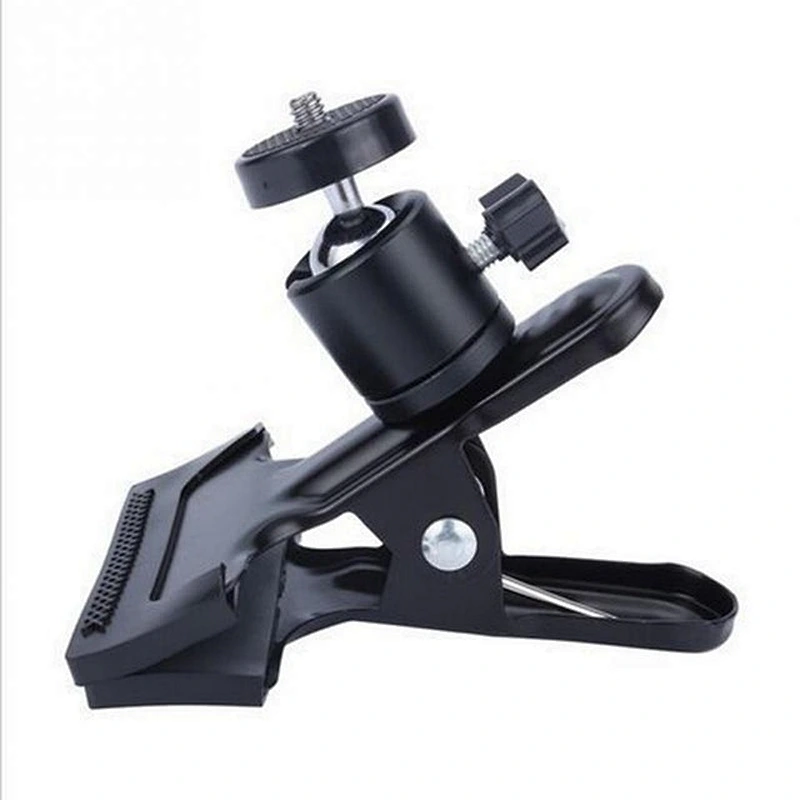Universal Camera Photography Metal Clip Clamp Holder Mount with Standard Ball Head 1/4 Screw for Camera Flash Holder Bracket