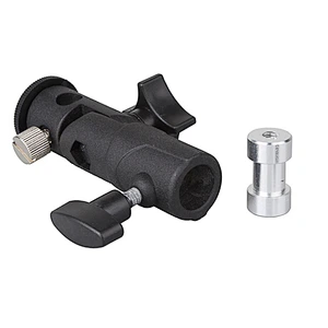 E Shape Universal Metal Flash Bracket Stand Hot Shoe Speedlite Umbrella Holder With 1/4 Inch Screw 10.5 * 7 * 3cm