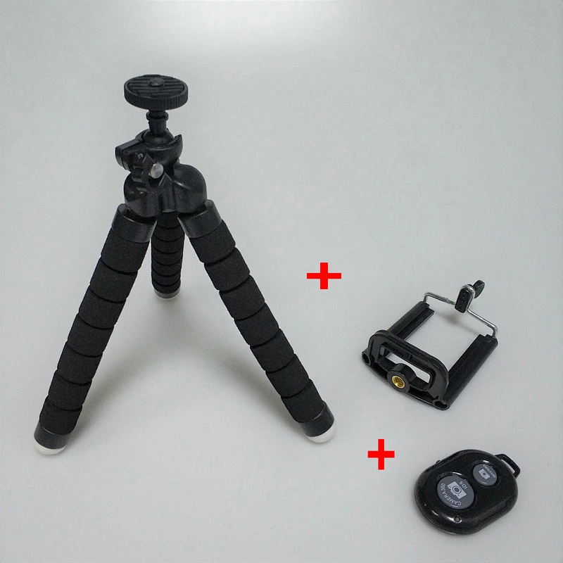 Kaliou S Size Sponge Mini Flexible Octopus Tripod with Phone Clip Holder Bluetooth Remote Shutter for Gopros 7 6 5 4 3 2 1