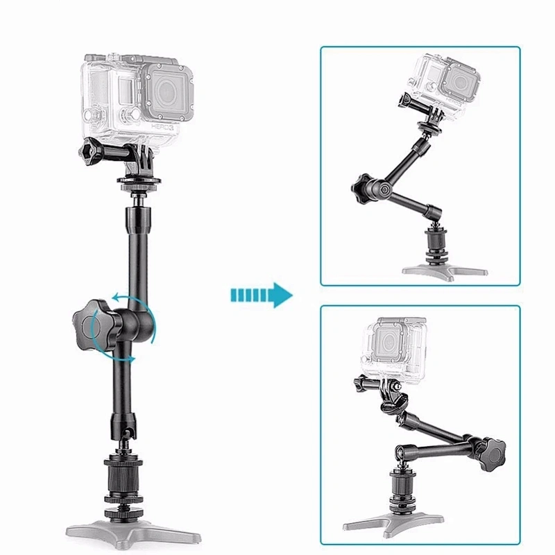 New Flexible Camera Bracket 11 Inch Friction Articulating Magic Arm 1/4 Hot Shoe Connector for Camera LCD Monitor LED Light