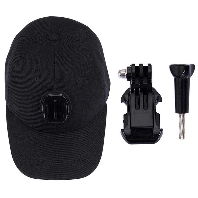 Kaliou Sports Camera Hat For Go pro Accessories Adjustable Cap With Screws And J Stent Base For Go Pro 7 6 5 4 3 2 1