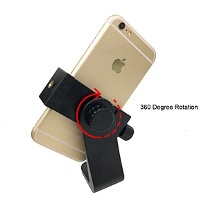 Kaliou Universal Tripod Mount Adapter Cell Phone Clip Holder Vertical 360 Rotation Tripod Stand for iPhone X 7 plus Samsung