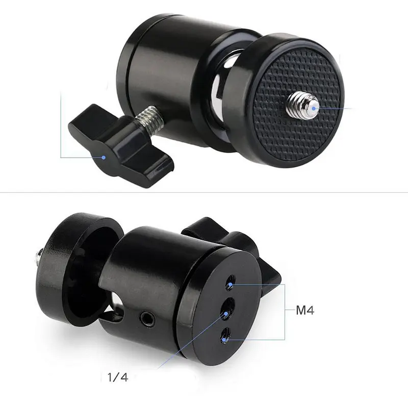 Kaliou Universal Mini Tripod Bollhead Ball Head with 1/4