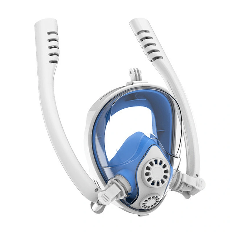 Kaliou Wholesale 2019 Hot New Full Face Diving Mask Anti Fog Snorkel Mask with Double Breathing Tubes for Adults