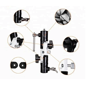 Adjustable 3-section U-shape Type Swivel Flash Bracket for Mount Umbrella Holder/Ball head/Trigger/Light Stand Adapter