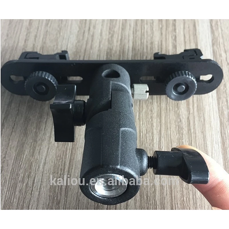 Manufacturer 2 in 1 Double Hot shoe Umbrella Holder Light Stand Flash Bracket for Video Camera