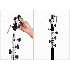 Adjustable 3-section U-shape Type Swivel Flash Bracket for Mount Umbrella Holder/Ball head/Trigger/Light Stand Adapter