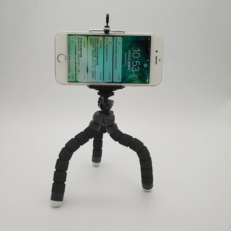 Kaliou Portable Flexible Mobile Octopus Sponge Tripod with Phone Clip Holder For Smart Phone i phone HuaweiXiaomi