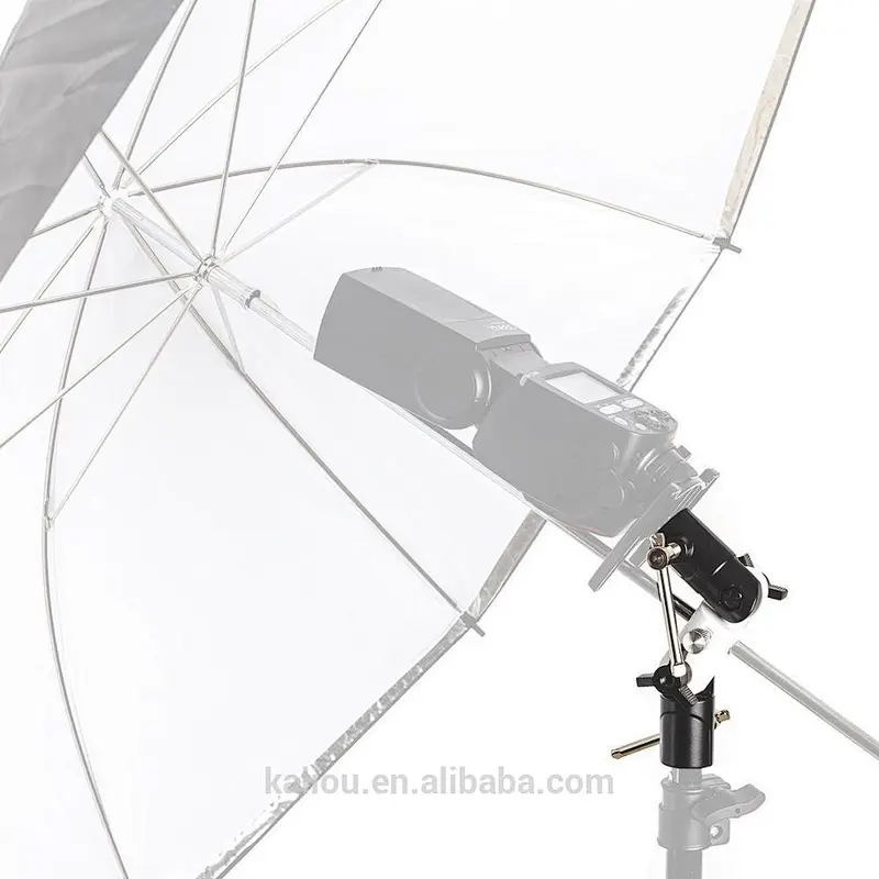 Kaliou Adjustable 3-section U-shape Swivel Flash Bracket for Camera Umbrella Holder/Trigger/Light Stand Adapter