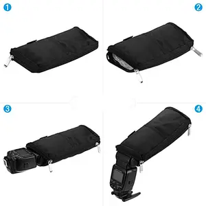Four-in-one External flash reflector, soft box cover, beam light flash protection bag Storage bag