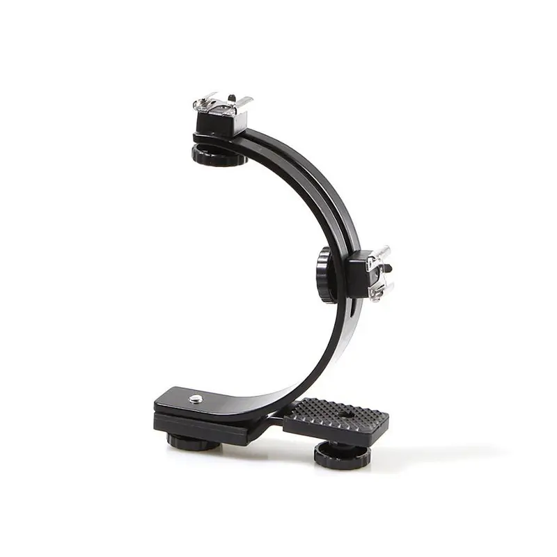 Photography Cameras Video Light Flash Multi-function Arc bracket C-type Dual Hot Shoe Bracket