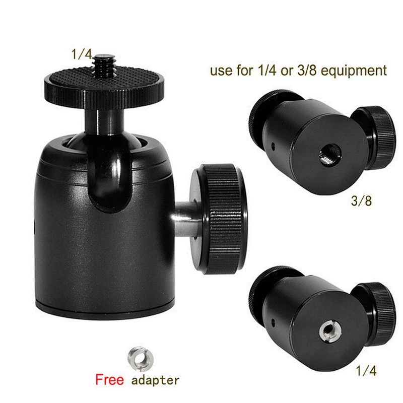 New arriving 360 Degree 1/4 tripod rotating Metal Tripod Mount Ball Head For DC Video Camera Quick Release