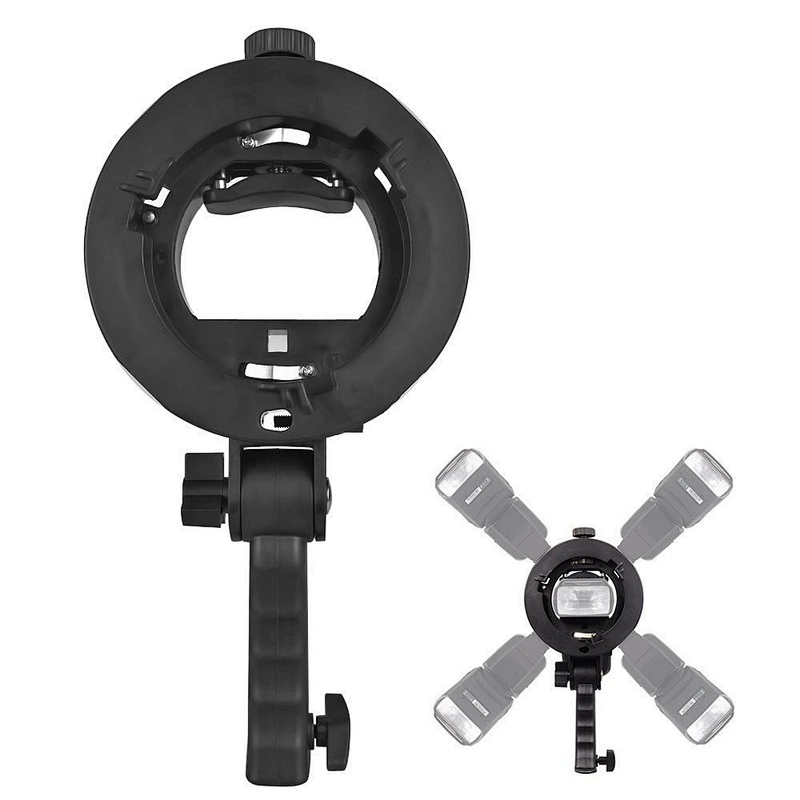 New S Type Bracket Handheld Grip Mount Flash Bracket Holder for Godoxs Yongnuos Meikes Speedlite Flash Softbox with Handle