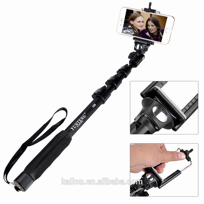 Factory direct sale YunTeng 188 Extractable Selfie Monopod Stick for Mobile Phones and Cameras