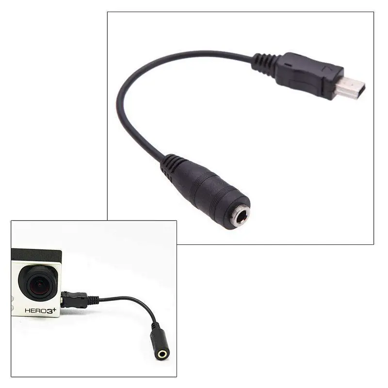 适用于GoPros Hero4 / 3 + 3.5mm麦克风适配器音频电缆3.5mm扬声器线辅助电缆配件