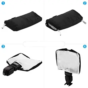 Four-in-one External flash reflector, soft box cover, beam light flash protection bag Storage bag