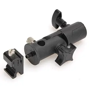E Shape Universal Metal Flash Bracket Stand Hot Shoe Speedlite Umbrella Holder With 1/4 Inch Screw 10.5 * 7 * 3cm