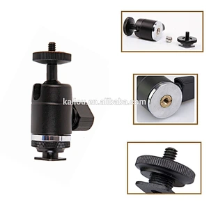 Kaliou Swivel Camera Tripod Flash Hotshoe Hot Shoe BALL Head Mount Tripod 1/4 3/8