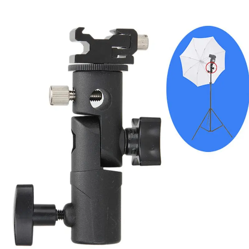 Kaliou Flash Hot Shoe Umbrella Holder Mount Adapter for Studio Light Type E Stand Bracket Photo Studio Accessories High Quality