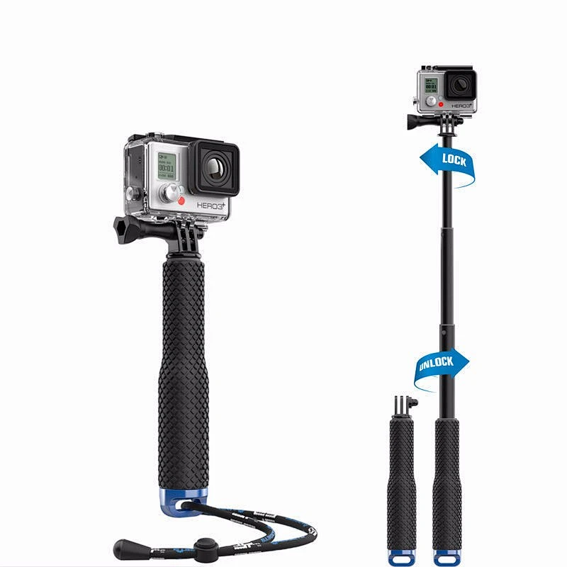 Kaliou Colorful Waterproof Aluminium 19 inch Monopod Selfie Stick for GoPros 7 6 5 4 3 2 1 Sjcams Sj7 Yi 4K Action Camera