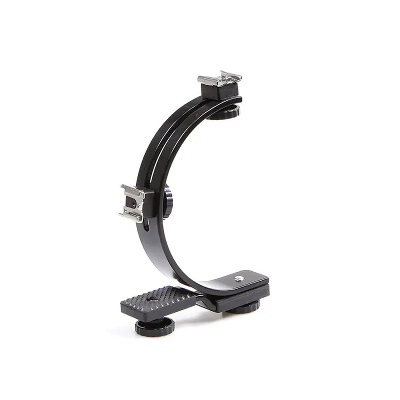 Photography Cameras Video Light Flash Multi-function Arc bracket C-type Dual Hot Shoe Bracket