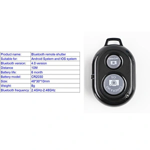 Kaliou Bluetooth Wireless Camera Monopod Selfie Stick Remote Shutter Control for Go pro 7 6 5 4 3 2 1 Sj4000 Android IOS Huaweis