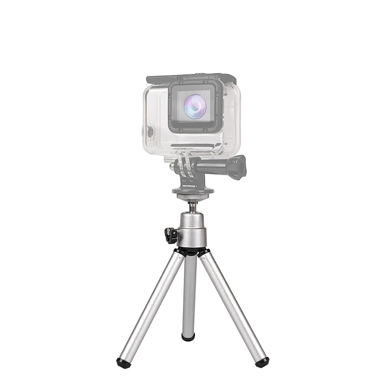Kaliou Silver Color Travel Stand Holder Camera Phone Mini Tripod for Smartphone for Go pro 7 6 5 4 3+ 2 1 iphones Huaweixiaomi