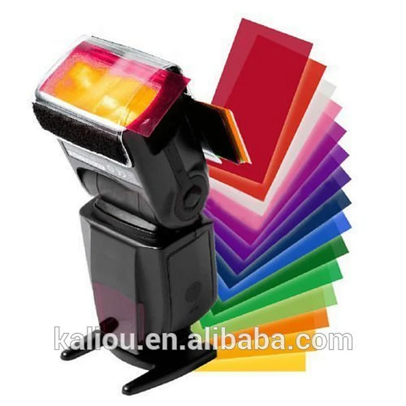 Hot selling wholesale Color Gel Filter 12 Sets of different Colors for Studio Lighting Flash Cameras