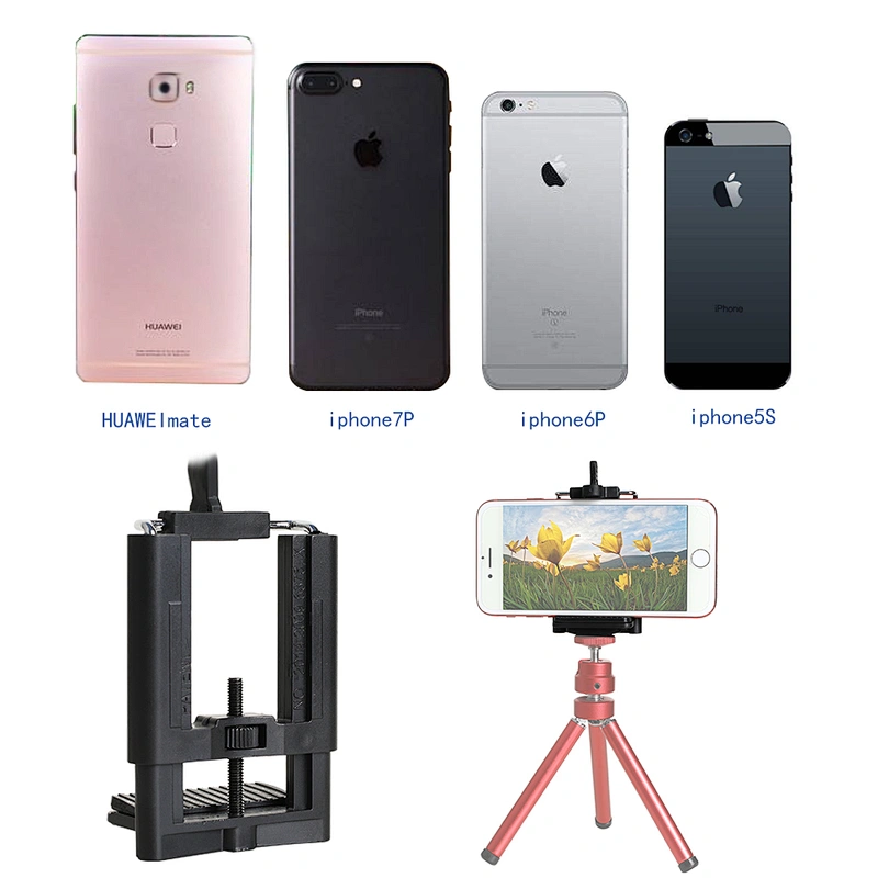 Kaliou Universal Extendable 5-10cm Wide U Clip Holder for iPhones Huawei Tripod Monopod Selfie Stick For Gopros 7 6 5