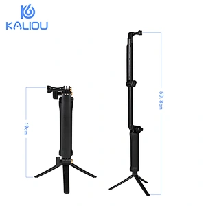 Kaliou Waterproof Go pro 3-Way Monopod Selfie Stick Tripod for Go pro 7 6 5 4 3 2 1 SJCA SJ4000 Sports Action Camera Accesseries