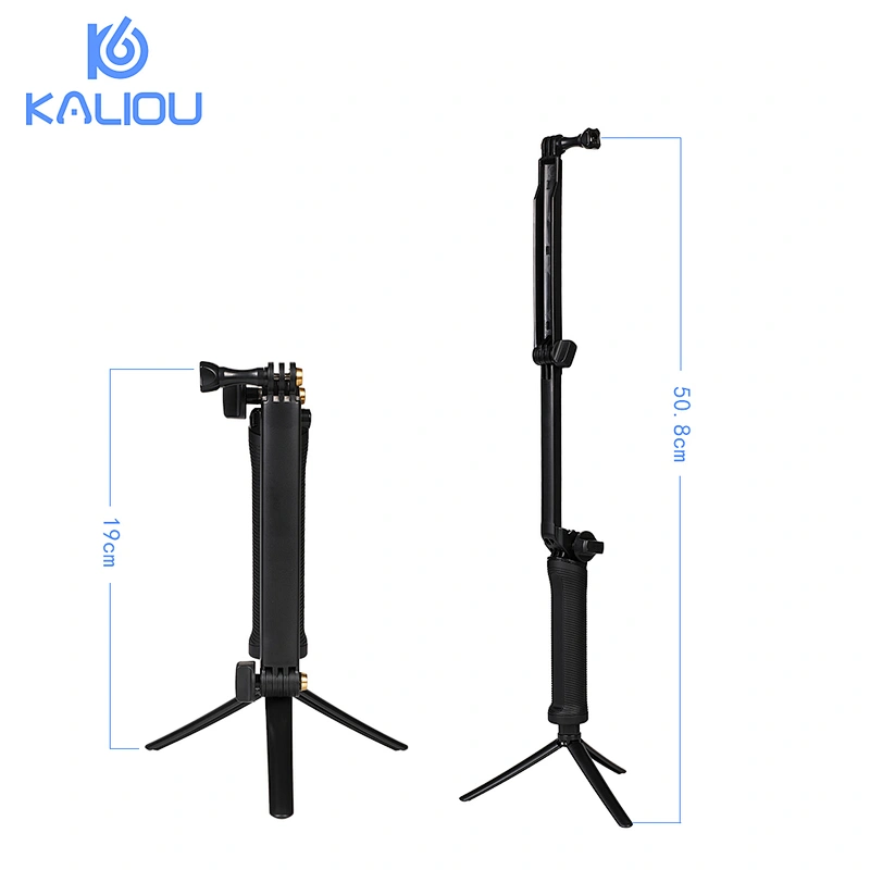 Kaliou Waterproof Go pro 3-Way Monopod Selfie Stick Tripod for Go pro 7 6 5 4 3 2 1 SJCA SJ4000 Sports Action Camera Accesseries