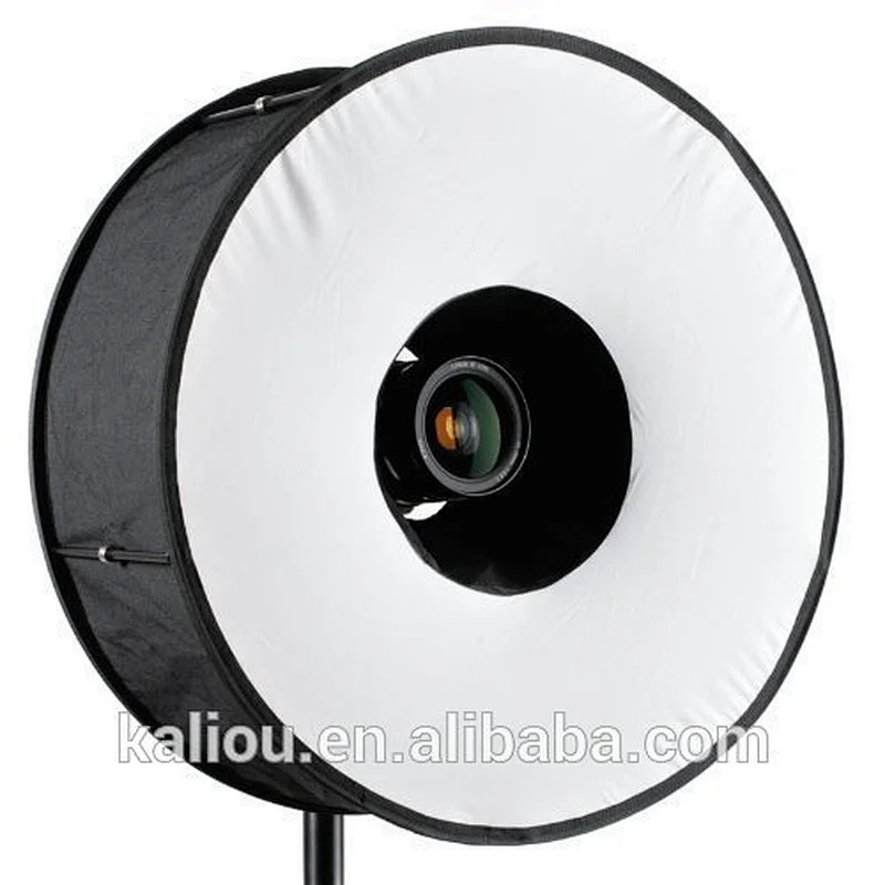 Universal Easy-fold 45cm/18'' Macro Round Ring Speedlite Flash light Softbox with Diffuser white reflector