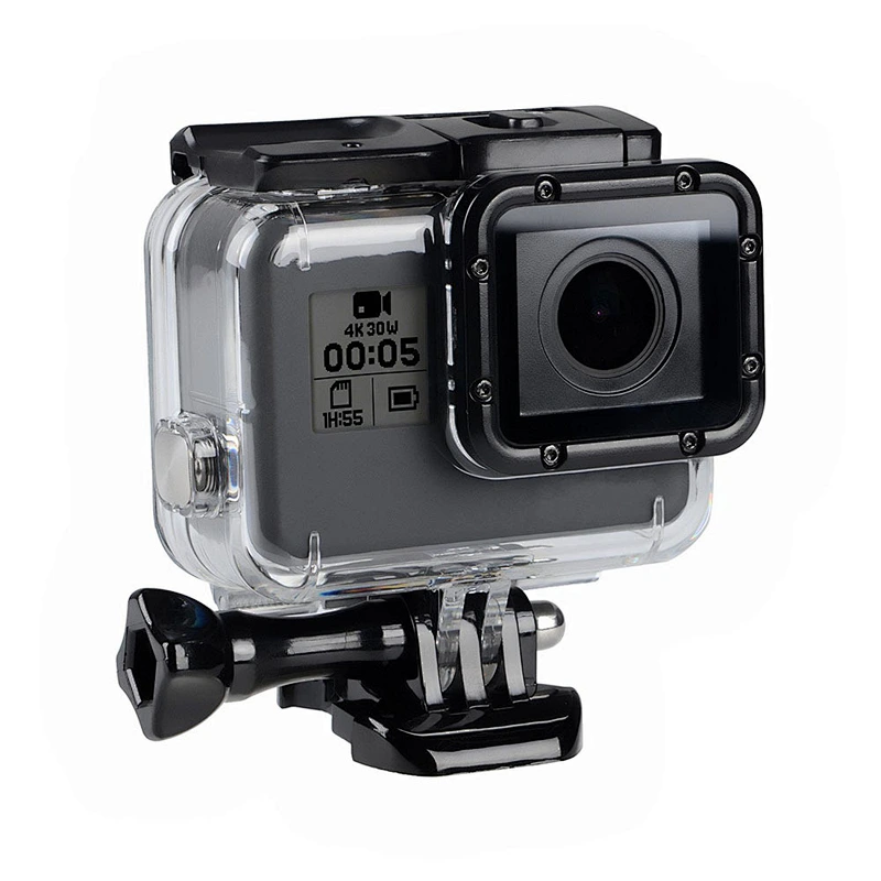 Kaliou Dustproof Protective Undeerwater 45M Waterproof Housing Case for GoPros 7 6 5 with Screw Buckle Base Removable Lens Cover