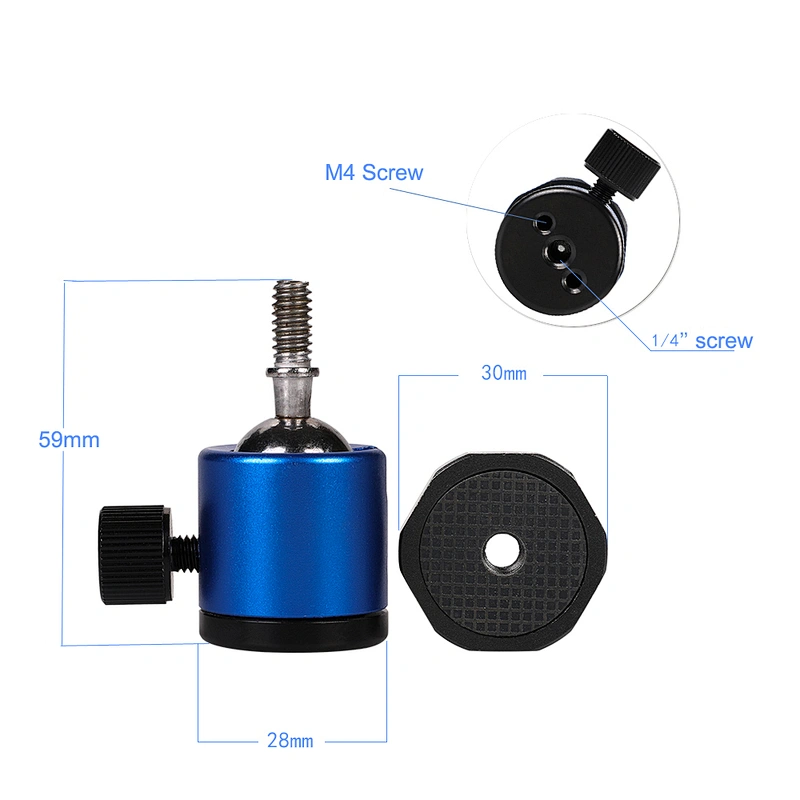 Kaliou Colorful 360 Degree Rotating Aluminium Mini Tripod Ball Head for Camera DSLR Tripod Photo Studio Accessories