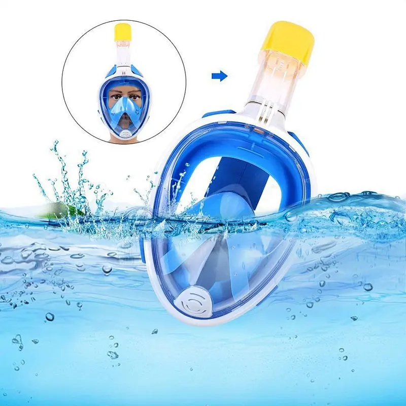 2018 Full Face Snorkeling Masks Panoramic View Anti-fog Anti-Leak Swimming Snorkel for Scubas Underwater Diving Mask
