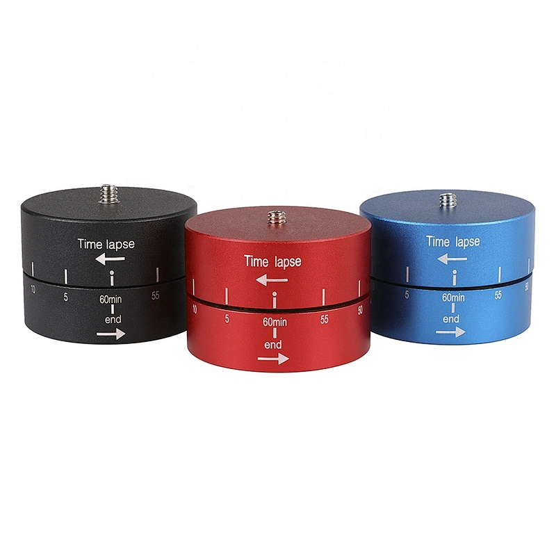 Kaliou Time Lapse Shooting 60min Timer 360 Degree Rotating Tripod Delay Stabilizer Tilt Head for Gopros Black Red Blue