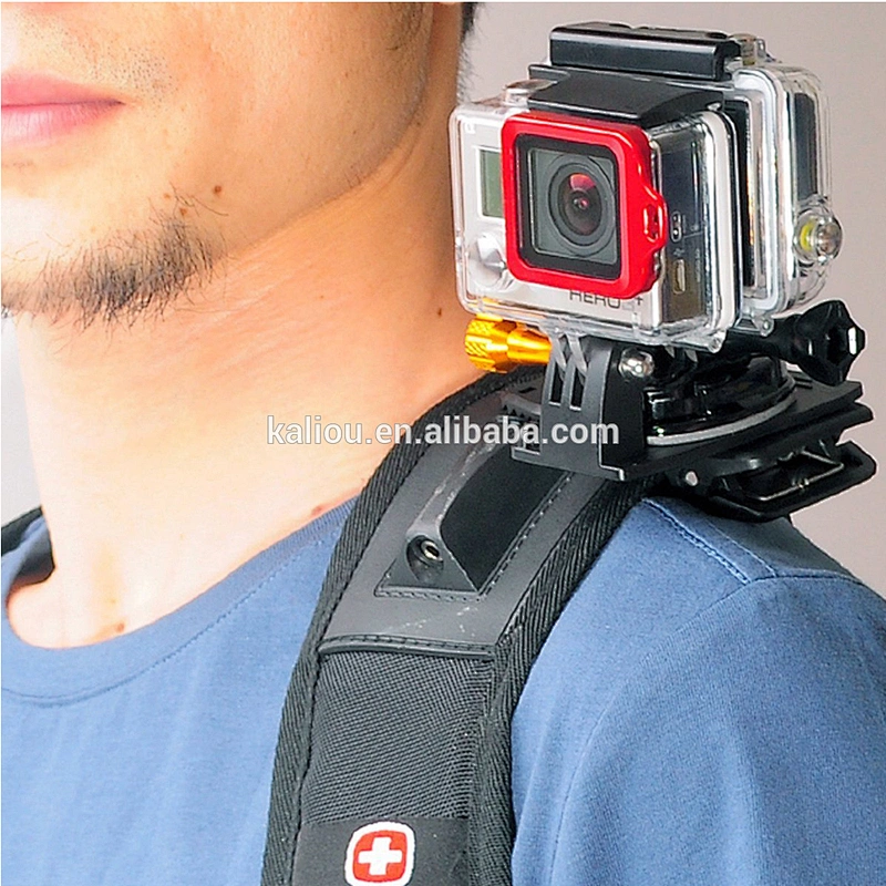 Kaliou 360 degree backpack bag sports camera accessories For GoPro clip hat clip Tripod Monopod Mount Adapter
