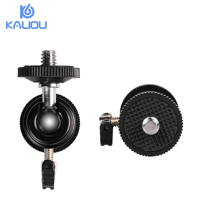 Kaliou 360 Rotating 1/4 Screw Tripod Head Mini Ball Head with 1/4 Hot Shoe Mount Base for Tripod Light Stand Digital Camera