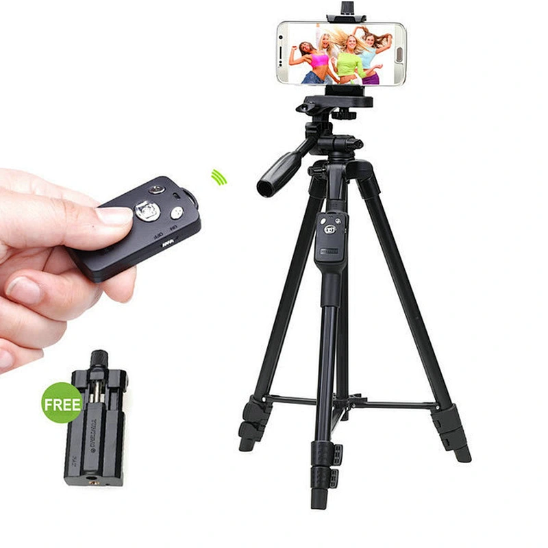YUNTENG 5208 Aluminum Alloy tripod professional Wireless Remote Control Shutter with Universal Smartphone Mount for camera