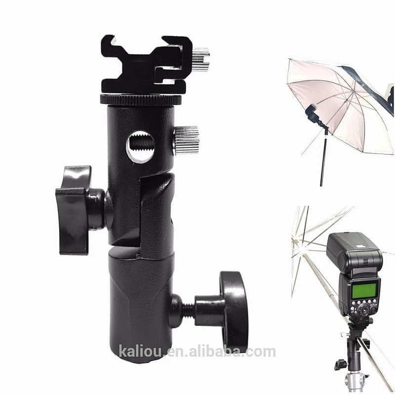 Manufactory Camera Flash Bracket Umbrella Holder Mount E Type Flash Bracket for DSLR Camera