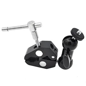 kaliou Multi-function 1/4'' Screw Head Ball Mount Magic Arm Super Clamp for Monitor Flash Bracket