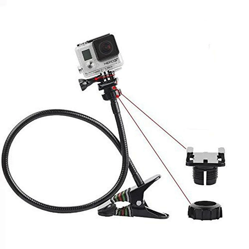 Metal long bending clip frame shooting bracket holder for sports camera clips hero5/4/3+